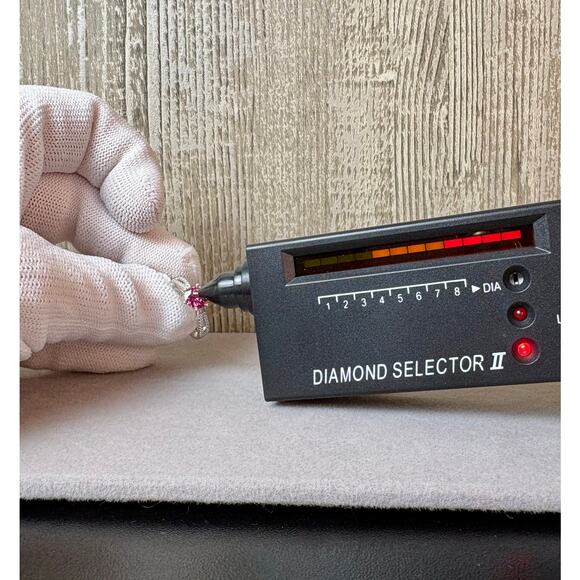 NEW Pink Sakura/White Moissanite - 75% 18k White Gold, Sz.6 - Picture 3 of 9